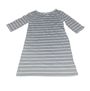 Long White and Gray Striped Shirt/Dress‎ with Quarter Sleeves